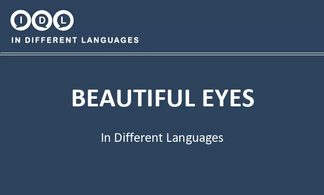 Beautiful eyes in Different Languages - Image