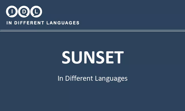 Sunset in Different Languages - Image