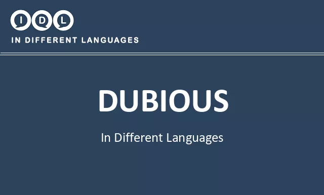 Dubious in Different Languages - Image