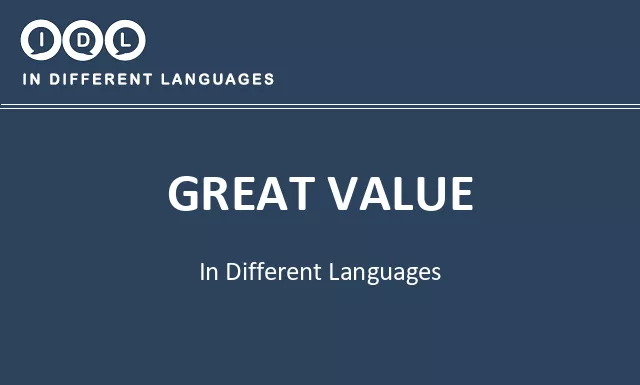 Great value in Different Languages - Image