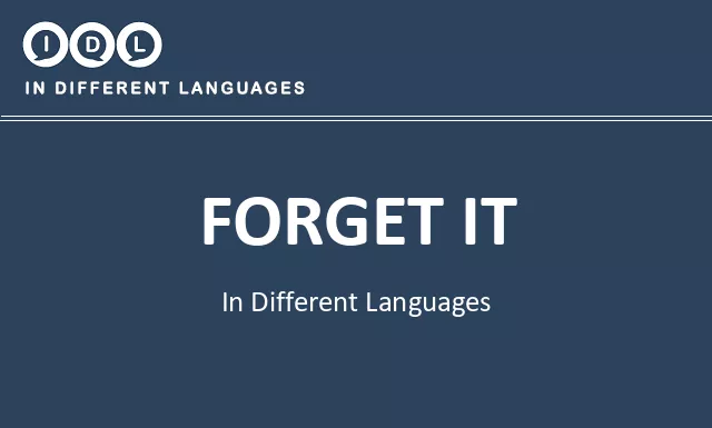 Forget it in Different Languages - Image