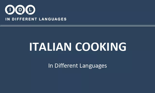 Italian cooking in Different Languages - Image
