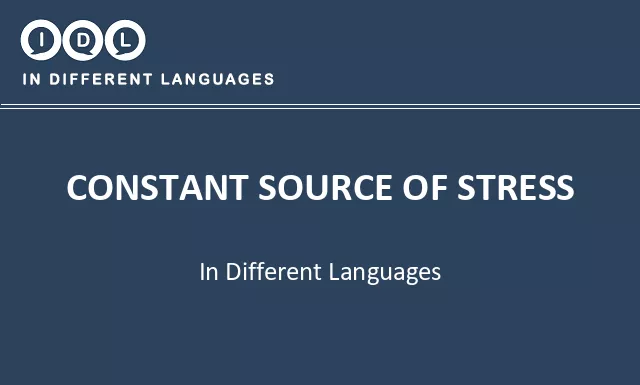 Constant source of stress in Different Languages - Image