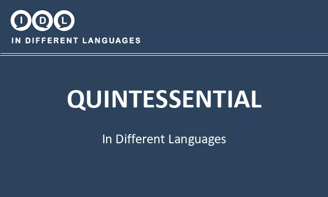 Quintessential in Different Languages - Image