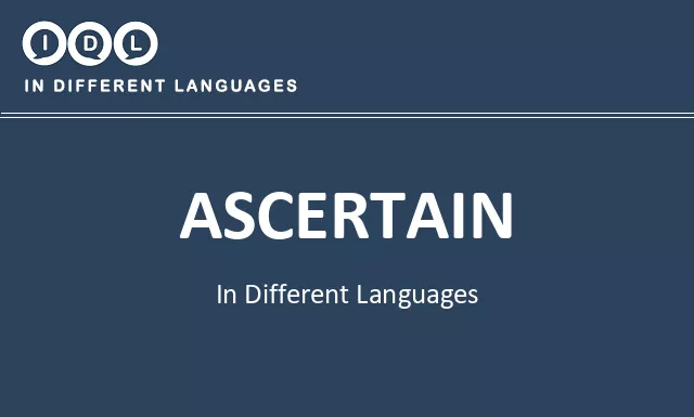 Ascertain in Different Languages - Image