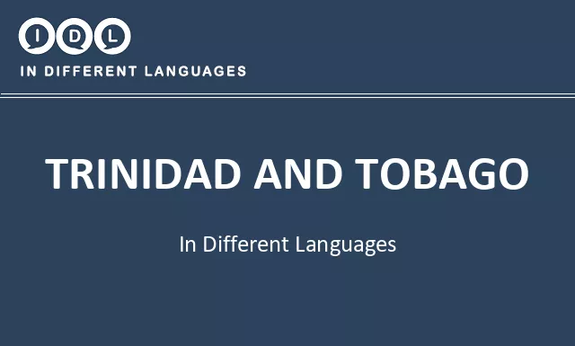 Trinidad and tobago in Different Languages - Image