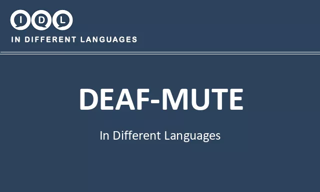 Deaf-mute in Different Languages - Image