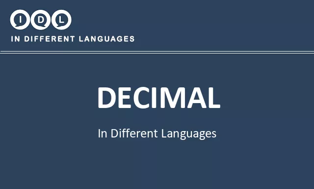 Decimal in Different Languages - Image