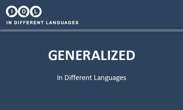 Generalized in Different Languages - Image