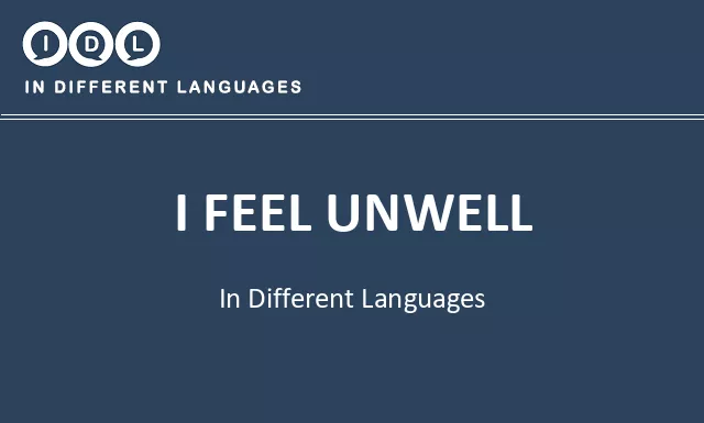 I feel unwell in Different Languages - Image