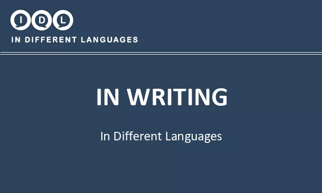 In writing in Different Languages - Image