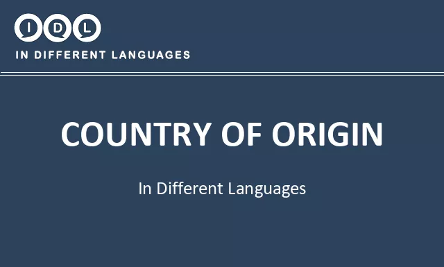 Country of origin in Different Languages - Image