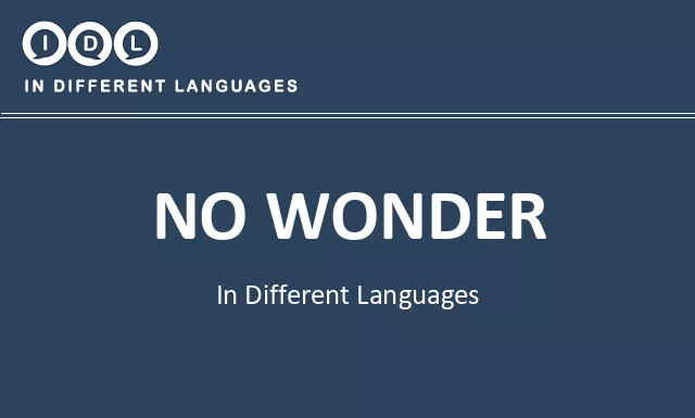 No wonder in Different Languages - Image