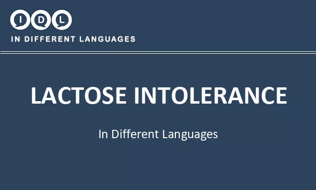 Lactose intolerance in Different Languages - Image