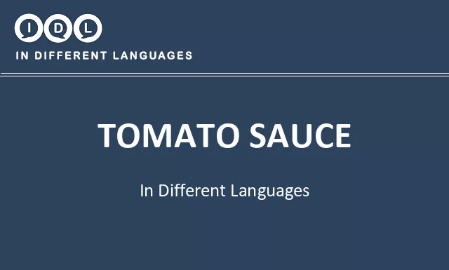 Tomato sauce in Different Languages - Image