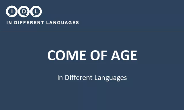 Come of age in Different Languages - Image