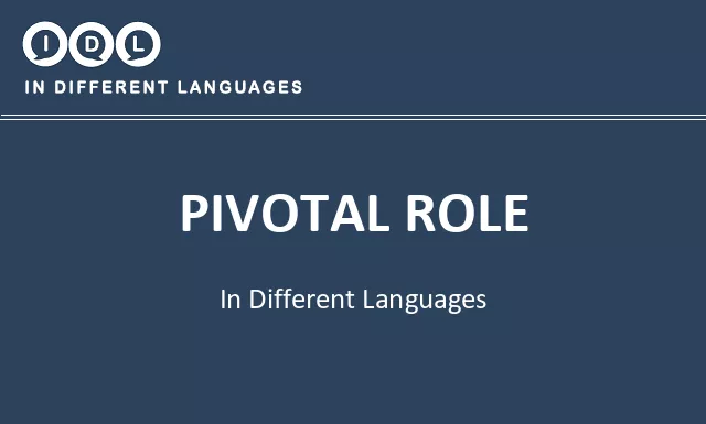 Pivotal role in Different Languages - Image