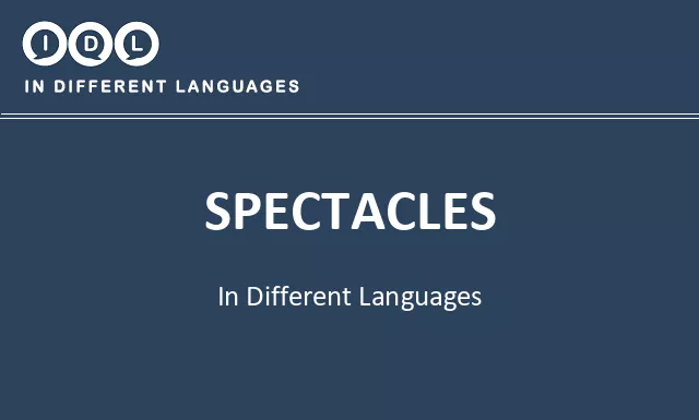 Spectacles in Different Languages - Image
