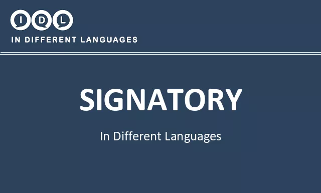 Signatory in Different Languages - Image