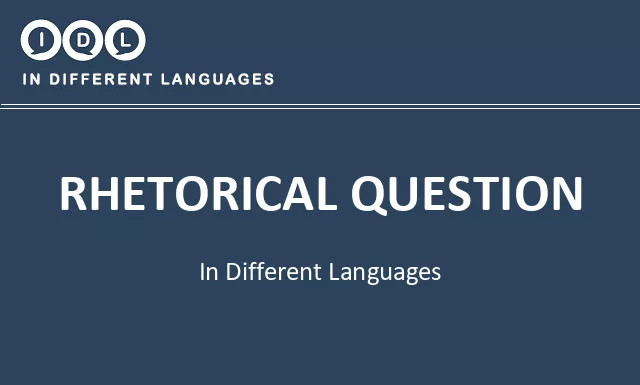 Rhetorical question in Different Languages - Image