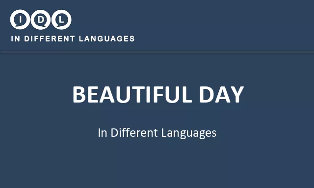 Beautiful day in Different Languages - Image