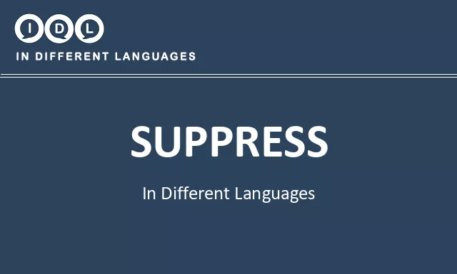 Suppress in Different Languages - Image