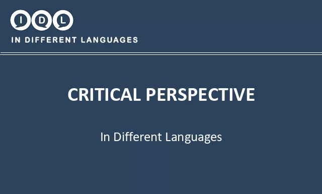 Critical perspective in Different Languages - Image