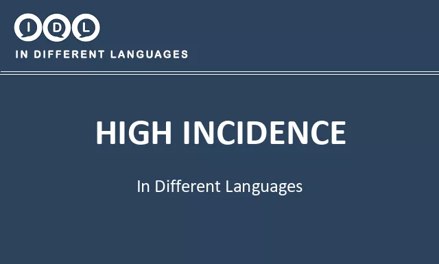 High incidence in Different Languages - Image