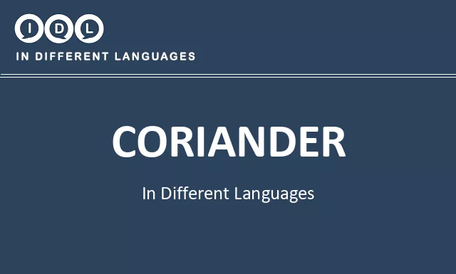 Coriander in Different Languages - Image
