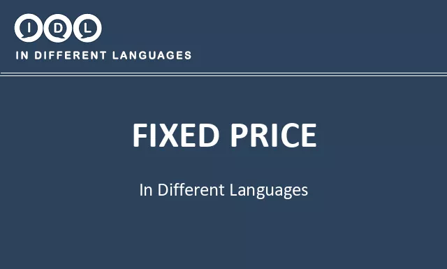 Fixed price in Different Languages - Image