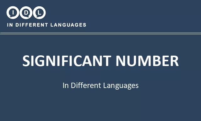 Significant number in Different Languages - Image