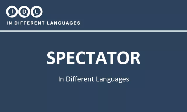 Spectator in Different Languages - Image