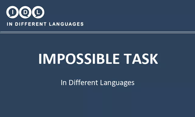 Impossible task in Different Languages - Image