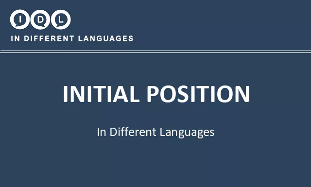 Initial position in Different Languages - Image