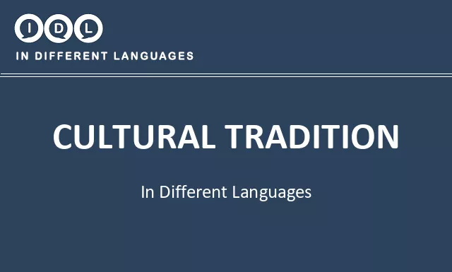 Cultural tradition in Different Languages - Image