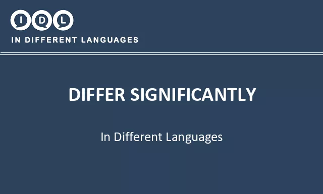 Differ significantly in Different Languages - Image