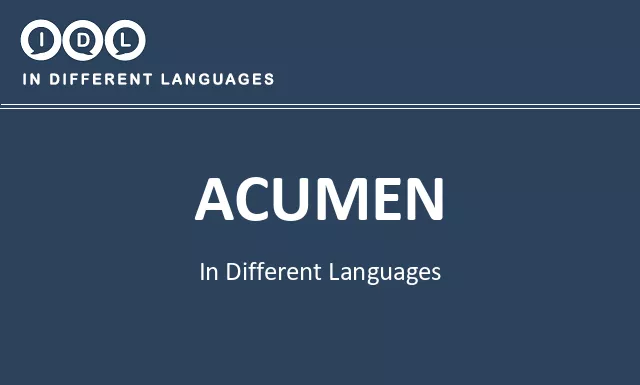 Acumen in Different Languages - Image