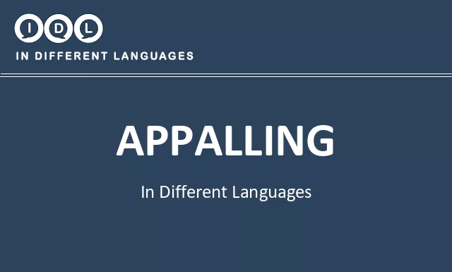Appalling in Different Languages - Image