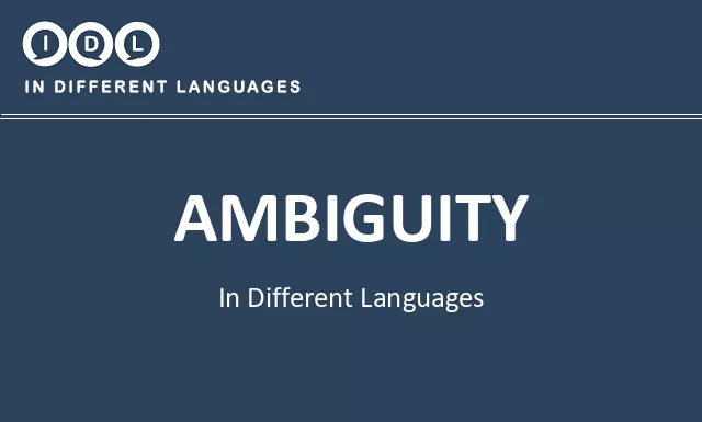 Ambiguity in Different Languages - Image