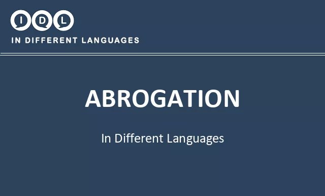 Abrogation in Different Languages - Image