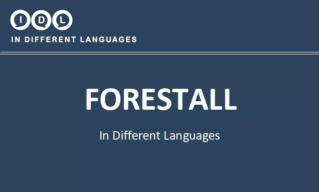 Forestall in Different Languages - Image