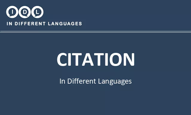 Citation in Different Languages - Image