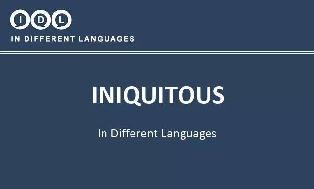 Iniquitous in Different Languages - Image