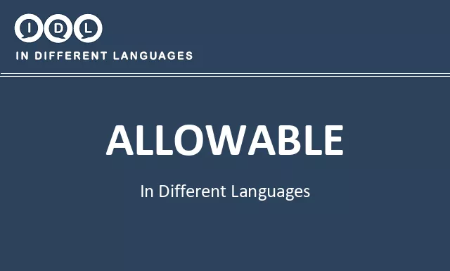 Allowable in Different Languages - Image