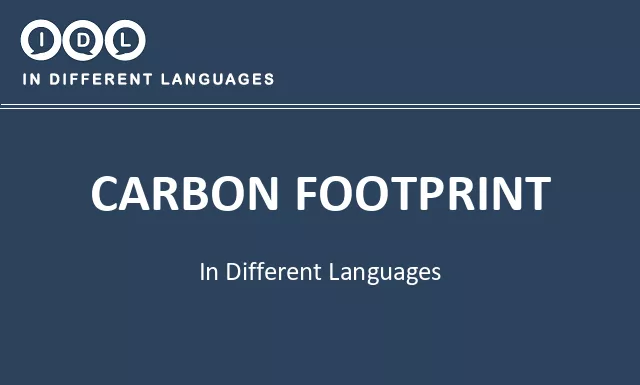 Carbon footprint in Different Languages - Image
