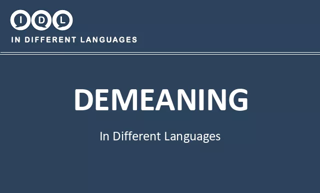 Demeaning in Different Languages - Image