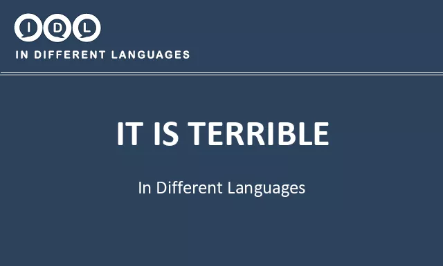 It is terrible in Different Languages - Image