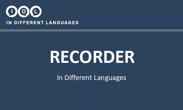 Recorder in Different Languages - Image