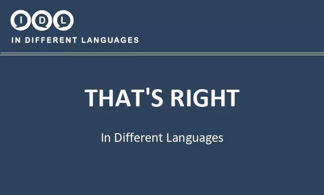 That's right in Different Languages - Image