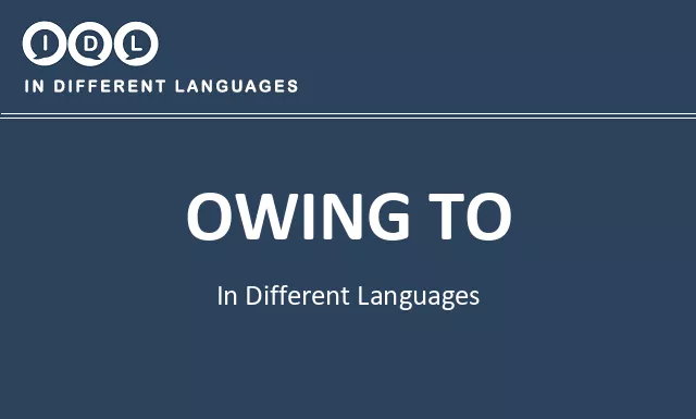 Owing to in Different Languages - Image